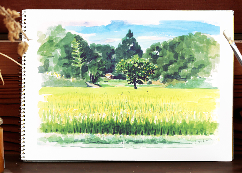 ふるさとスケッチ 実りの頃 絵 西薗 和泉 ふるさとスケッチ 実りの頃 絵 西薗 和泉