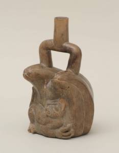 鐙形注口壺(ジャガーとサボテン) クピスニケ 形成期中期(前1200年頃~前800年頃) 高27.0cm
