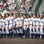 天理高校野球部 甲子園3回戦　“校歌”斉唱